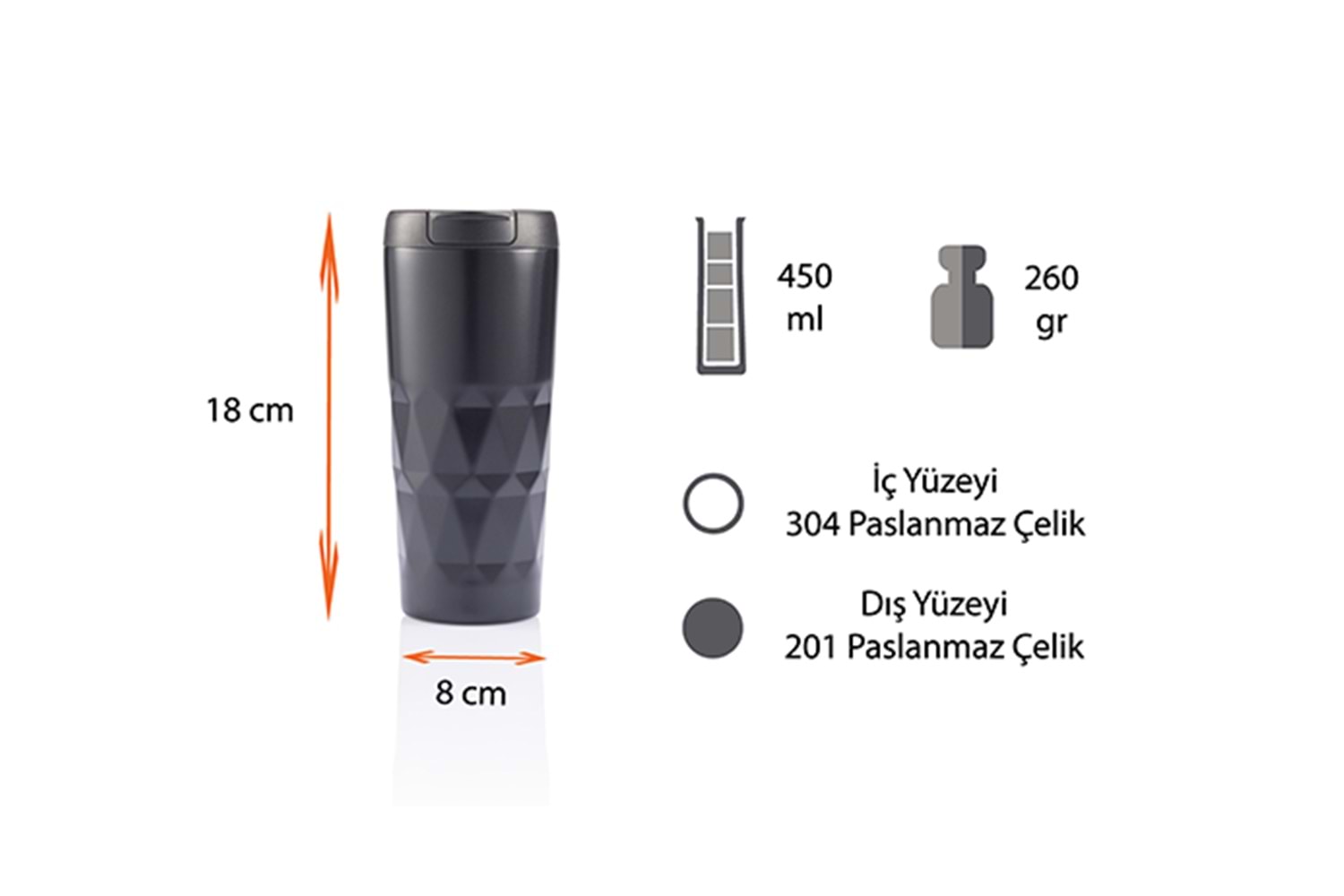 T45 DİAMOND TERMOS BARDAK 480 ML