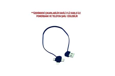 10000 mAh Wireless Powerbank (Dahili Kablolu) K410