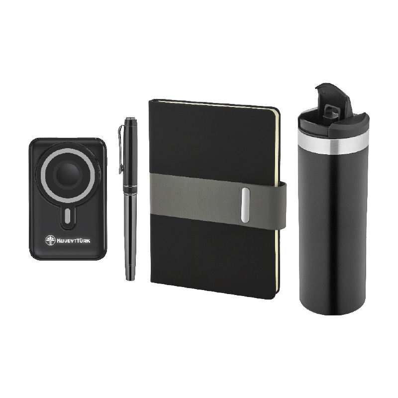 Kalem & Defter & Powerbank & Termos Set